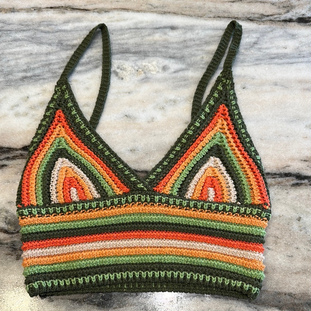 Colorful Crochet Crop Top